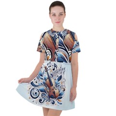 Cello Short Sleeve Shoulder Cut Out Dress 