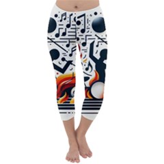 Abstract Drummer Capri Winter Leggings 