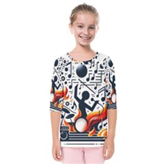 Abstract Drummer Kids  Quarter Sleeve Raglan T-shirt