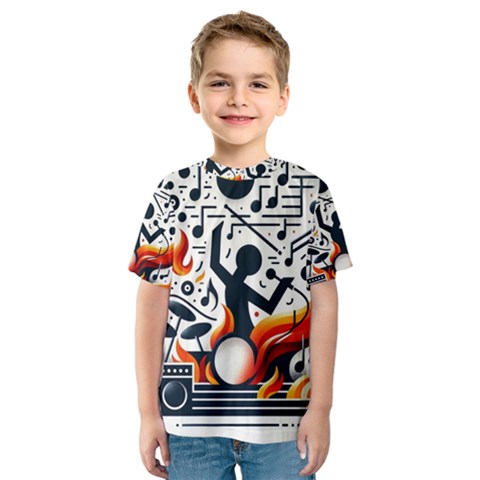 Abstract Drummer Kids  Sport Mesh T-shirt by RiverRootz