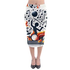 Abstract Drummer Midi Pencil Skirt by RiverRootz