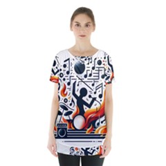 Abstract Drummer Skirt Hem Sports Top by RiverRootz