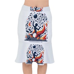 Abstract Drummer Short Mermaid Skirt by RiverRootz