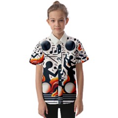 Abstract Drummer Kids  Short Sleeve Shirt by RiverRootz