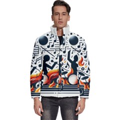 Abstract Drummer Men s Puffer Bubble Jacket Coat