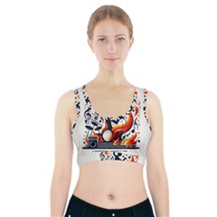 Abstract Drummer Sports Bra With Pocket