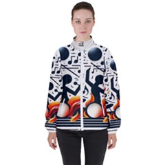 Abstract Drummer Women s High Neck Windbreaker