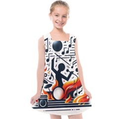 Abstract Drummer Kids  Cross Back Dress by RiverRootz