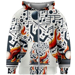 Abstract Drummer Kids  Zipper Hoodie Without Drawstring