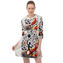 Abstract Drummer Mini Skater Shirt Dress View1