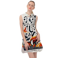 Abstract Drummer Sleeveless Shirt Dress by RiverRootz