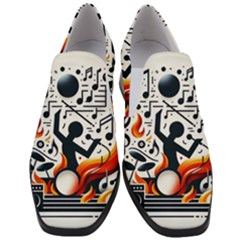 Abstract Drummer Women Slip On Heel Loafers by RiverRootz