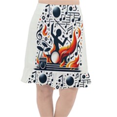 Abstract Drummer Fishtail Chiffon Skirt by RiverRootz