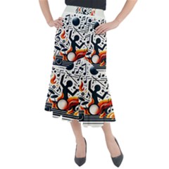 Abstract Drummer Midi Mermaid Skirt by RiverRootz