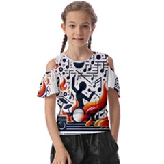 Abstract Drummer Kids  Butterfly Cutout T-shirt by RiverRootz