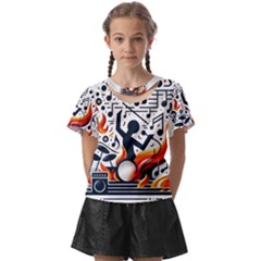 Abstract Drummer Kids  Front Cut T-shirt by RiverRootz