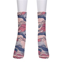 Waves Ocean Sea Water Pattern Rough Seas Digital Art Nature Nautical Crew Socks by Bedest