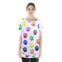 Pawprints Paw Prints Paw Animal Skirt Hem Sports Top by Apen