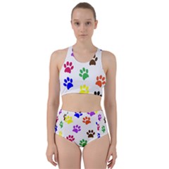 Pawprints Paw Prints Paw Animal Racer Back Bikini Set by Apen