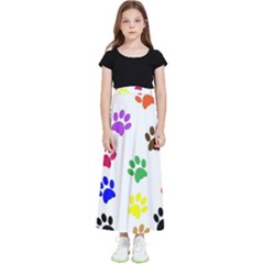 Pawprints Paw Prints Paw Animal Kids  Flared Maxi Skirt