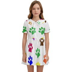 Pawprints Paw Prints Paw Animal Kids  Sweet Collar Dress by Apen