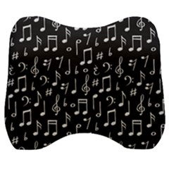 Chalk Music Notes Signs Seamless Pattern Velour Head Support Cushion by Ravend