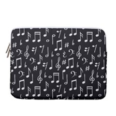 Chalk Music Notes Signs Seamless Pattern 14  Vertical Laptop Sleeve Case With Pocket