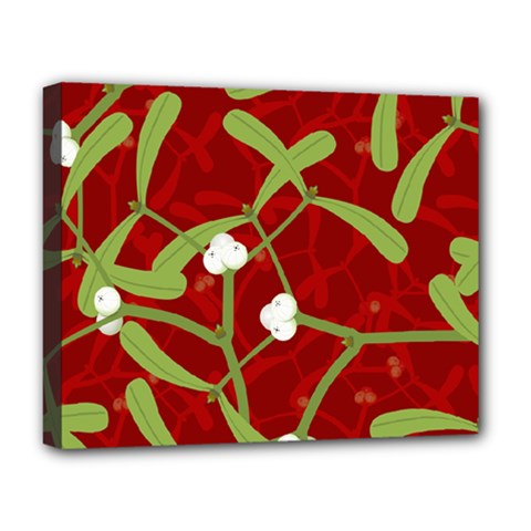 Mistletoe Christmas Texture Advent Deluxe Canvas 20  X 16  (stretched)