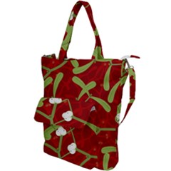 Mistletoe Christmas Texture Advent Shoulder Tote Bag by Hannah976