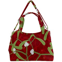 Mistletoe Christmas Texture Advent Double Compartment Shoulder Bag by Hannah976