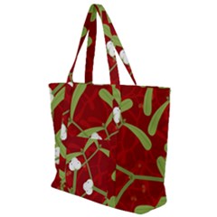 Mistletoe Christmas Texture Advent Zip Up Canvas Bag