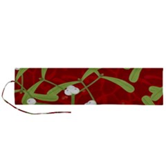 Mistletoe Christmas Texture Advent Roll Up Canvas Pencil Holder (l) by Hannah976