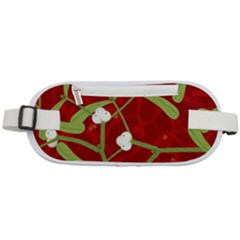 Mistletoe Christmas Texture Advent Rounded Waist Pouch