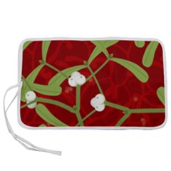 Mistletoe Christmas Texture Advent Pen Storage Case (m) by Hannah976