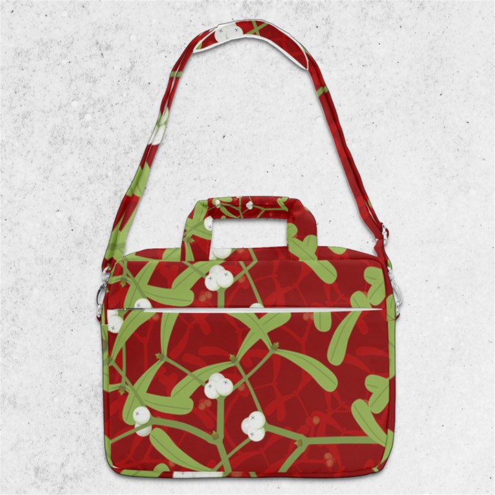 Mistletoe Christmas Texture Advent MacBook Pro 13  Shoulder Laptop Bag 