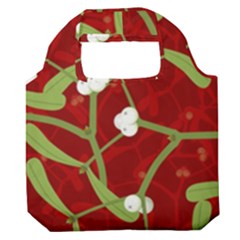 Mistletoe Christmas Texture Advent Premium Foldable Grocery Recycle Bag by Hannah976