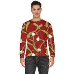 Mistletoe Christmas Texture Advent Men s Fleece Sweatshirt