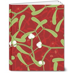 Mistletoe Christmas Texture Advent 8  X 10  Softcover Notebook