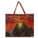 Pyramids Egypt Monument Landmark Sunrise Sunset Egyptian Zipper Large Tote Bag View1