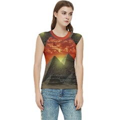 Pyramids Egypt Monument Landmark Sunrise Sunset Egyptian Women s Raglan Cap Sleeve T-shirt by Proyonanggan