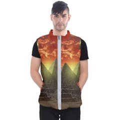 Pyramids Egypt Monument Landmark Sunrise Sunset Egyptian Men s Puffer Vest by Proyonanggan