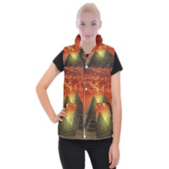 Pyramids Egypt Monument Landmark Sunrise Sunset Egyptian Women s Button Up Vest by Proyonanggan