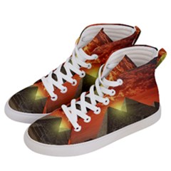 Pyramids Egypt Monument Landmark Sunrise Sunset Egyptian Men s Hi-top Skate Sneakers by Proyonanggan