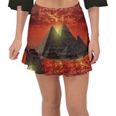 Pyramids Egypt Monument Landmark Sunrise Sunset Egyptian Fishtail Mini Chiffon Skirt by Proyonanggan