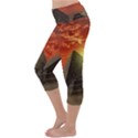 Pyramids Egypt Monument Landmark Sunrise Sunset Egyptian Lightweight Velour Capri Yoga Leggings View2