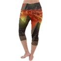 Pyramids Egypt Monument Landmark Sunrise Sunset Egyptian Lightweight Velour Capri Yoga Leggings View4