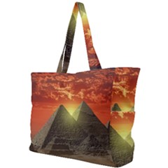 Pyramids Egypt Monument Landmark Sunrise Sunset Egyptian Simple Shoulder Bag by Proyonanggan