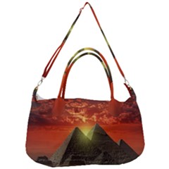 Pyramids Egypt Monument Landmark Sunrise Sunset Egyptian Removable Strap Handbag by Proyonanggan