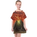 Pyramids Egypt Monument Landmark Sunrise Sunset Egyptian Kids  One Piece Chiffon Dress View1