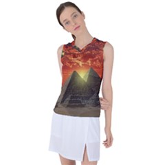 Pyramids Egypt Monument Landmark Sunrise Sunset Egyptian Women s Sleeveless Sports Top by Proyonanggan